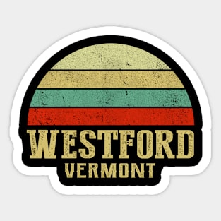 WESTFORD VERMONT Vintage Retro Sunset Sticker